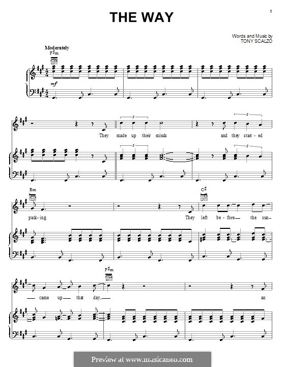 The Way (Fastball): Для голоса и фортепиано (или гитары) by Tony Scalzo