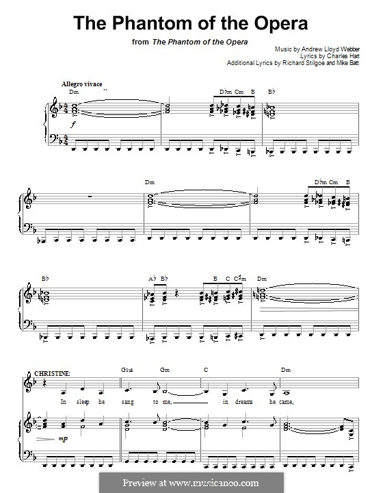 The Phantom of the Opera: Для голоса и фортепиано (или гитары) by Andrew Lloyd Webber