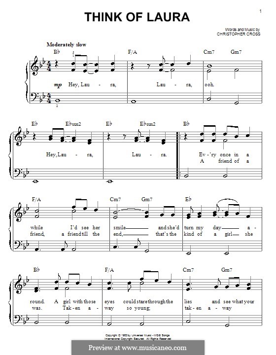 Think of Laura: Для фортепиано (легкий уровень) by Christopher Cross