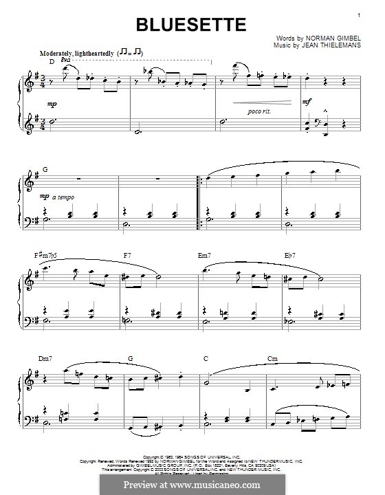 Bluesette: Для фортепиано by Jean Thielemans