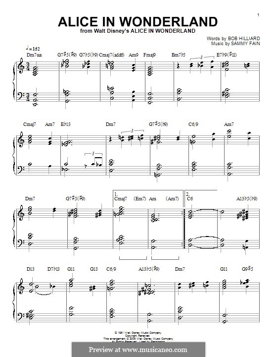 Alice in Wonderland (Bill Evans): Для фортепиано (A Minor) by Bob Hilliard, Sammy Fain