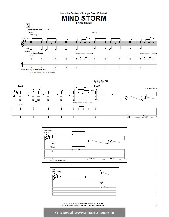 Mind Storm: Гитарная табулатура by Joe Satriani