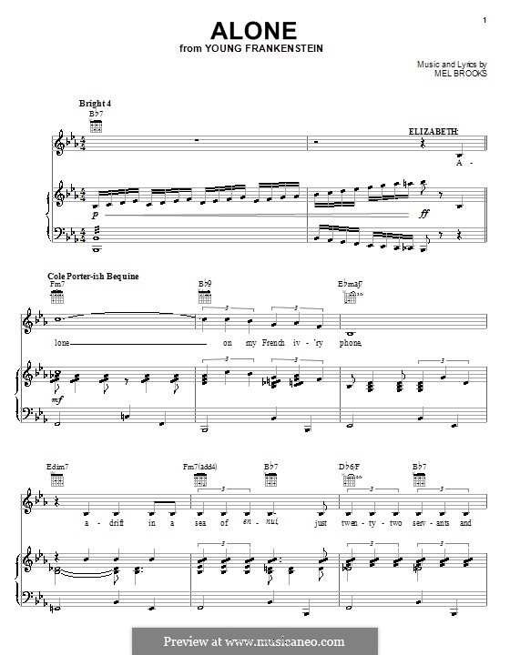 Alone: Для голоса и фортепиано (или гитары) by Mel Brooks