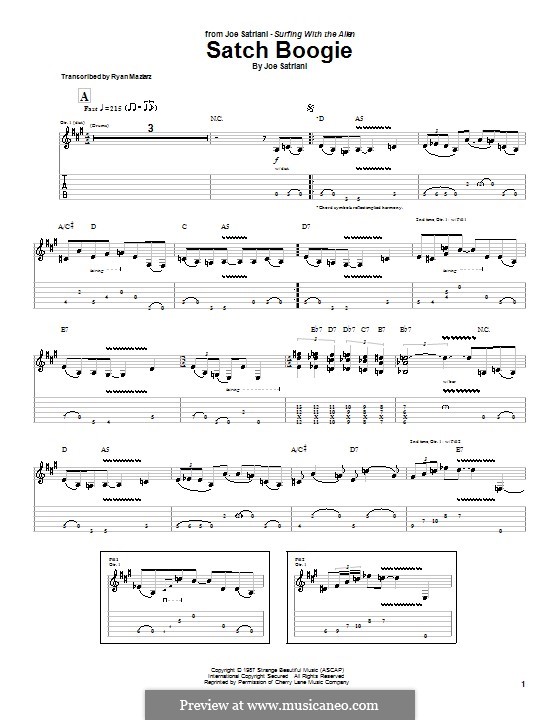 Satch Boogie: Гитарная табулатура by Joe Satriani