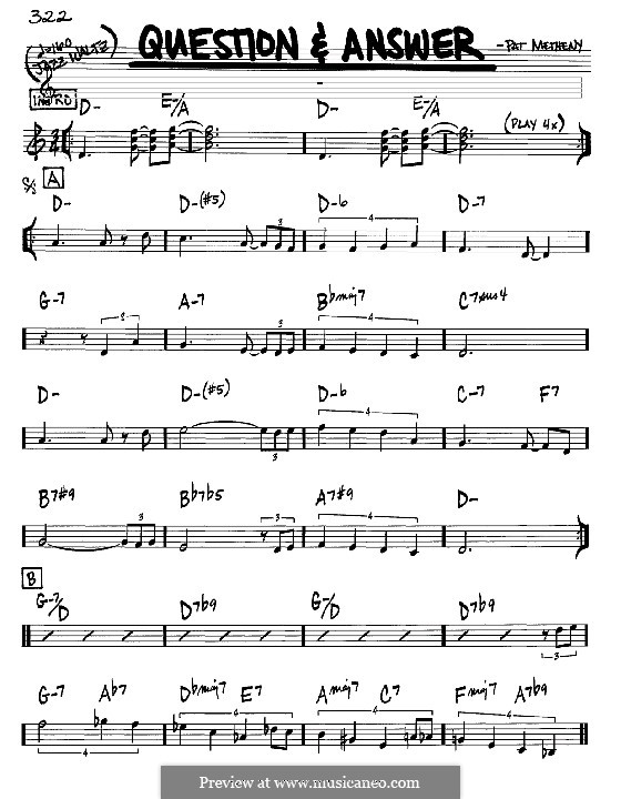 Question & Answer: Мелодия и аккорды - инструменты in C by Pat Metheny