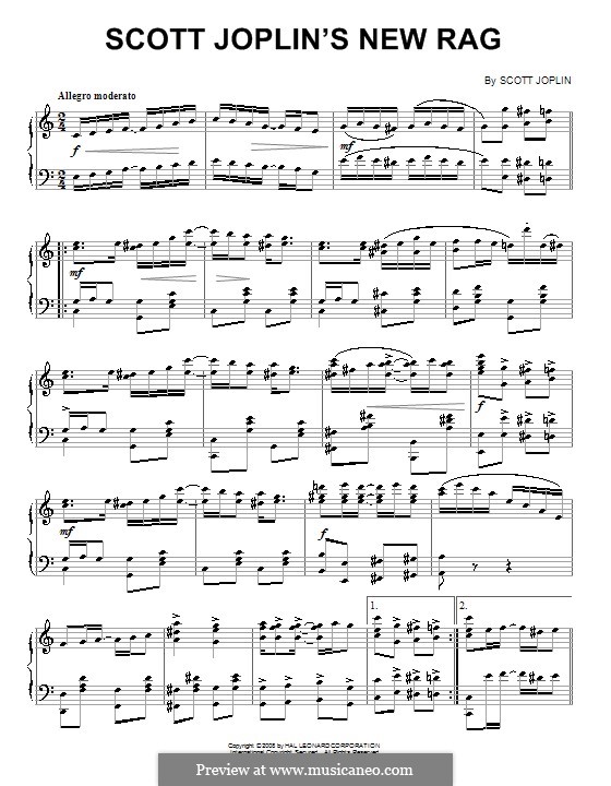 Scott Joplin's New Rag: Для фортепиано (ноты высокого качества) by Скотт Джоплин
