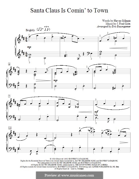Piano version: Для одного исполнителя by J. Fred Coots