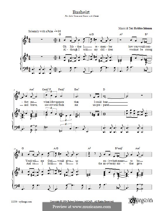 Basheirt: Для голоса и фортепиано (или гитары) by Robbie Solomon