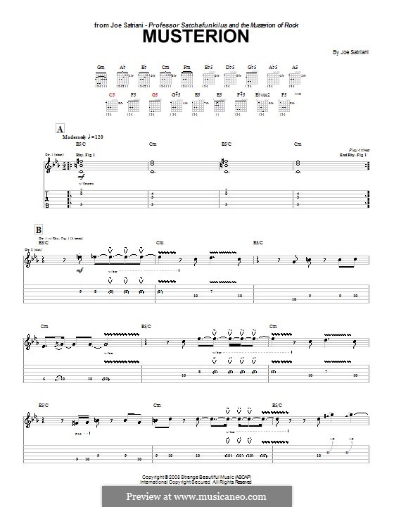 Musterion: Гитарная табулатура by Joe Satriani