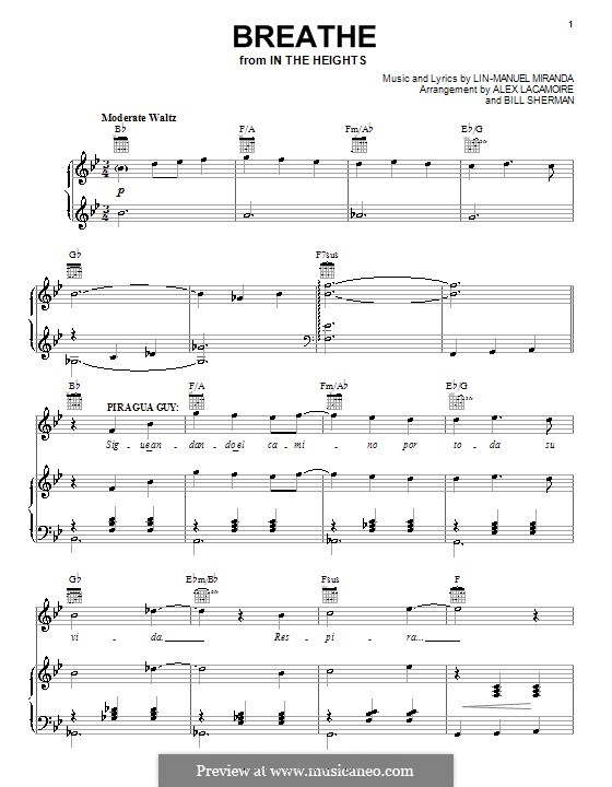 Breathe: Для голоса и фортепиано (или гитары) by Lin-Manuel Miranda