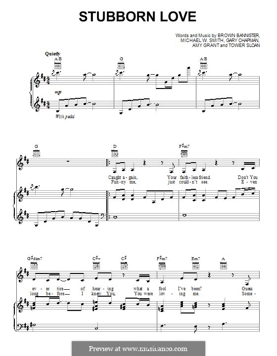 Stubborn Love: Для голоса и фортепиано (или гитары) by Brown Bannister, Gary Chapman, Sloan Towner