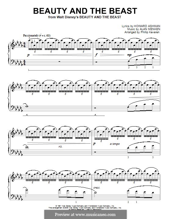 Piano version: Для одного исполнителя by Alan Menken