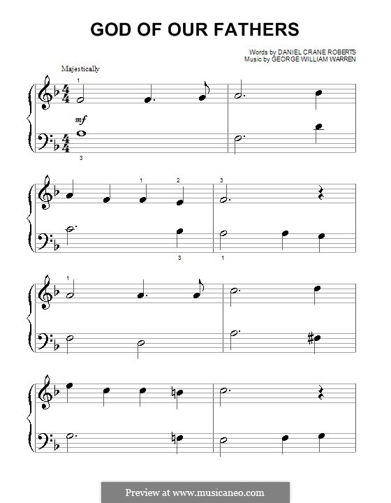 God of Our Fathers: Для фортепиано by Джордж Уильям Уоррен