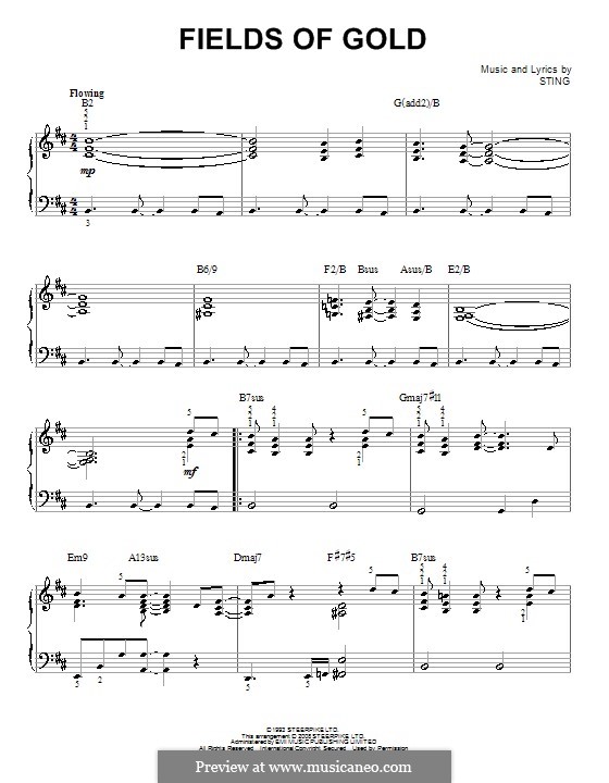 Fields of Gold: Для фортепиано (jazz version) by Sting