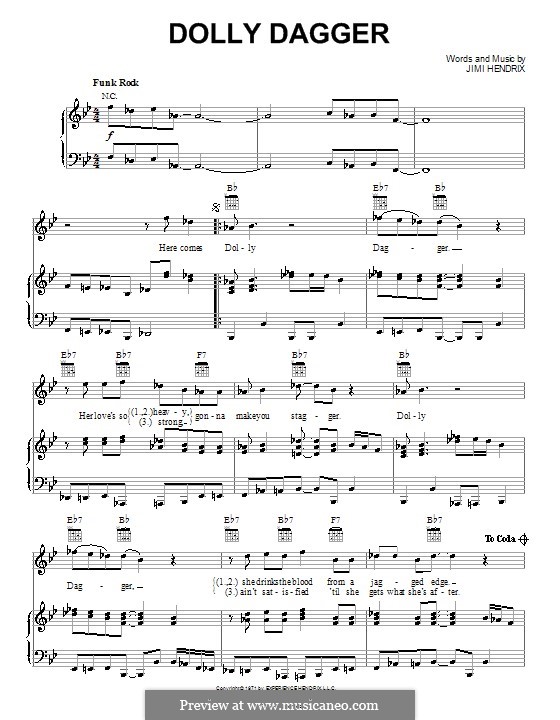 Dolly Dagger: Для голоса и фортепиано (или гитары) by Jimi Hendrix