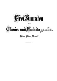Соната для виолы да гамба и клавесина No.1 соль мажор, BWV 1027: Партитура by Иоганн Себастьян Бах