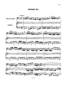 Соната для виолы да гамба и клавесина No.3 соль минор, BWV 1029: Партитура by Иоганн Себастьян Бах