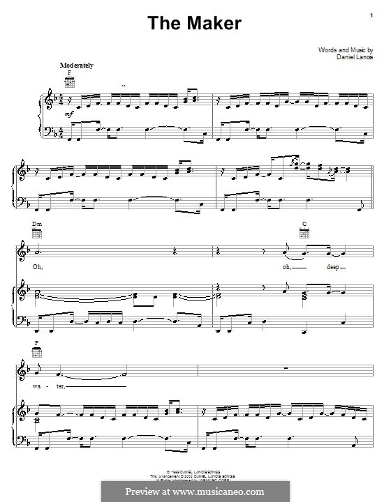 The Maker (Dave Matthews Band): Для голоса и фортепиано (или гитары) by Daniel Lanois