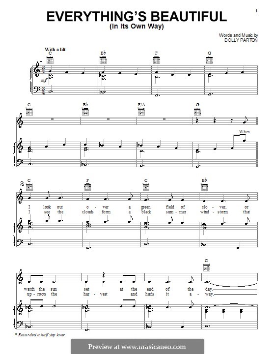 Everything's Beautiful (In its Own Way): Для голоса и фортепиано (или гитары) by Dolly Parton