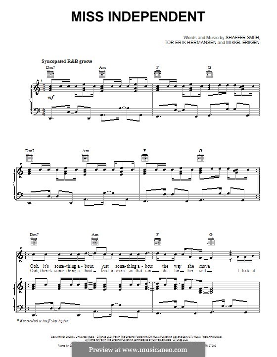 Miss Independent (Ne-Yo): Для голоса и фортепиано (или гитары) by Mikkel Storleer Eriksen, Ne-Yo, Tor Erik Hermansen