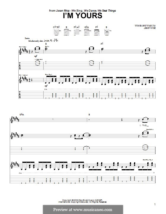 I'm Yours: Для гитары by Jason Mraz