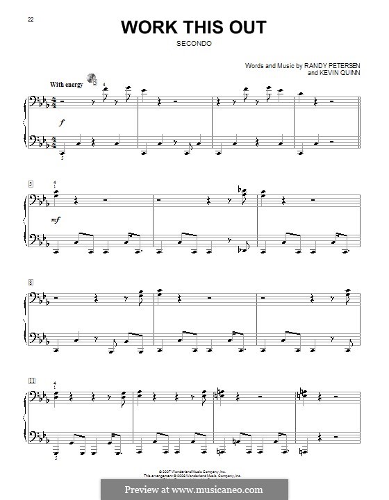 Work This Out (High School Musical 2): Для фортепиано в четыре руки by Kevin Quinn, Randy Petersen