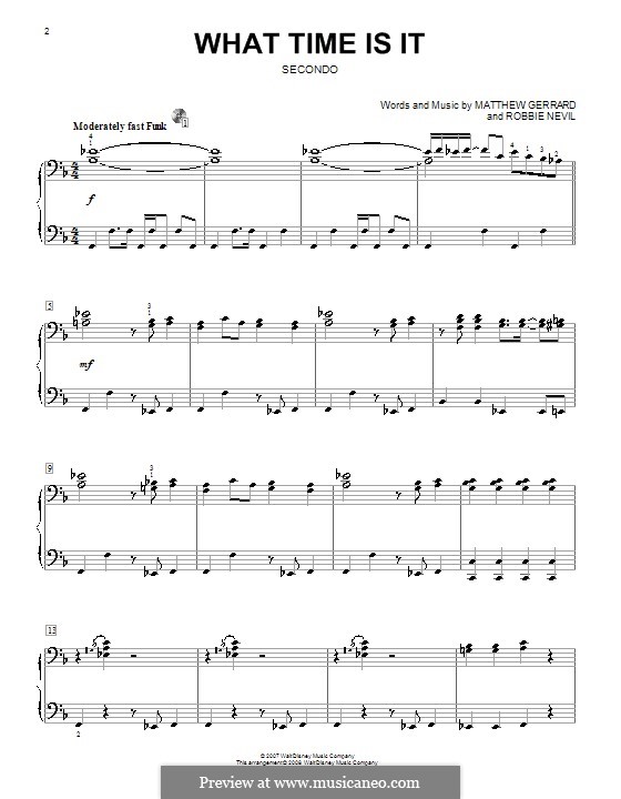 What Time Is It (from High School Musical 2): Для фортепиано в 4 руки by Matthew Gerrard, Robbie Nevil
