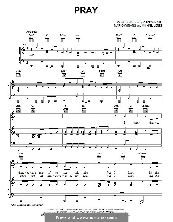Pray: Для голоса и фортепиано (или гитары) by Mario Winans, Michael Jones