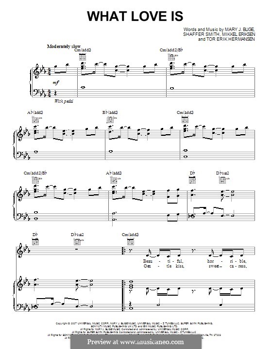 What Love Is: Для голоса и фортепиано (или гитары) by Mikkel Storleer Eriksen, Ne-Yo, Tor Erik Hermansen