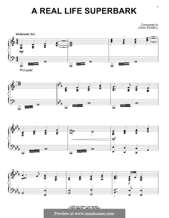 A Real Live Superbark: Для фортепиано by John Powell