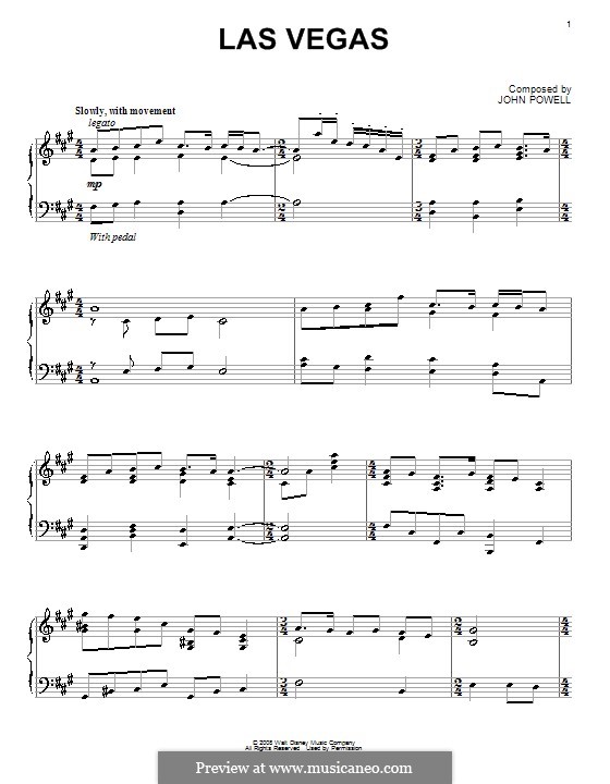Las Vegas: Для фортепиано by John Powell