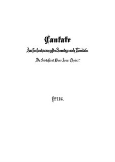Du Friedefürst, Herr Jesu Christ, BWV 116: Партитура by Иоганн Себастьян Бах
