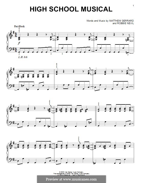 High School Musical (from High School Musical 3): Для фортепиано by Matthew Gerrard, Robbie Nevil