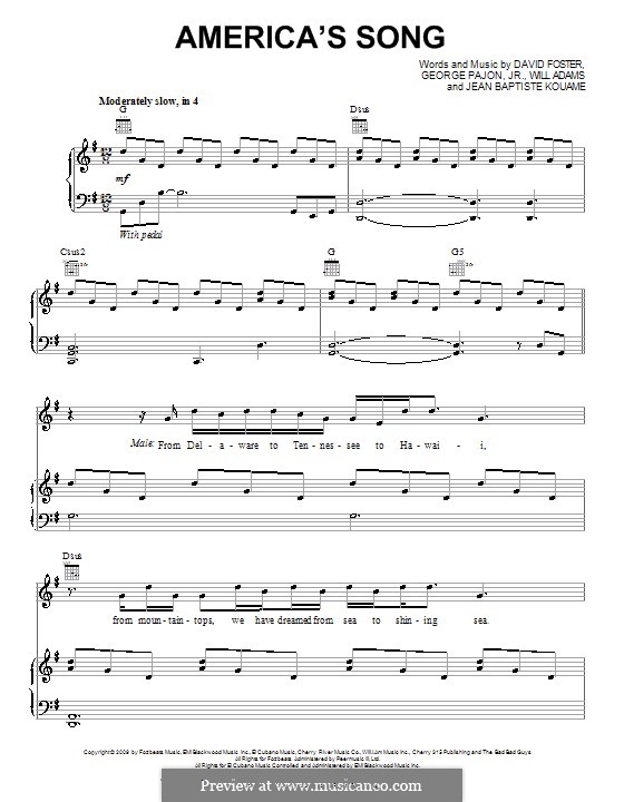 The American Song: Для голоса и фортепиано (или гитары) by George Pajon Jr., Jean Baptiste, will.i.am