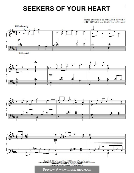 Seekers of Your Heart: Для фортепиано by Dick Tunney, Melodie Tunney