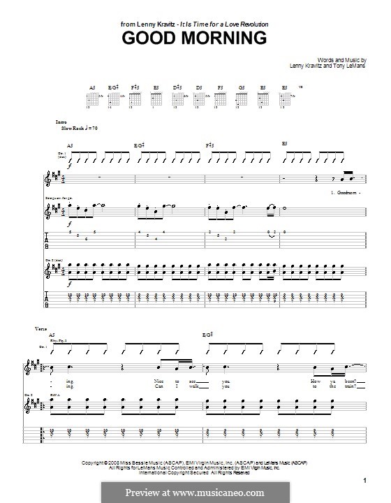 Good Morning: Для гитары с табулатурой by Tony LeMans