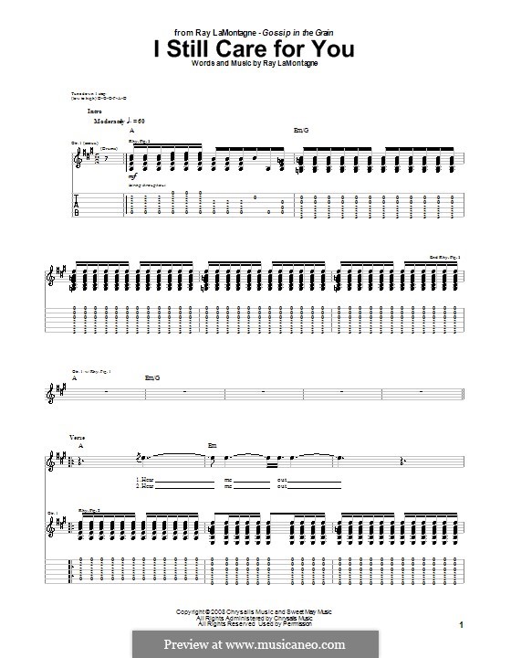I Still Care for You: Для гитары с табулатурой by Ray LaMontagne