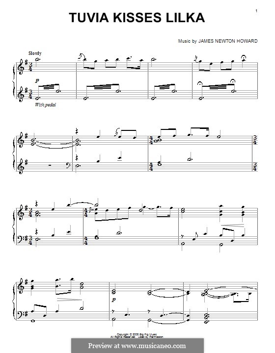 Tuvia Kisses Lilka: Для фортепиано by James Newton Howard