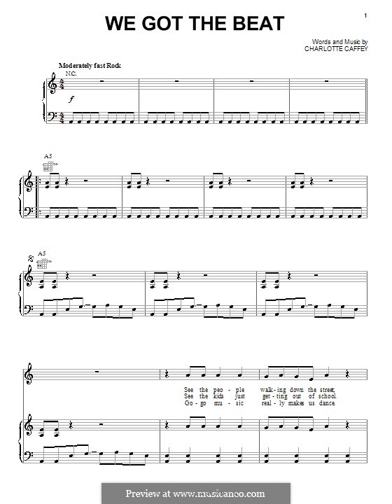 We Got the Beat (The Go Go's): Для голоса и фортепиано (или гитары) by Charlotte Caffey
