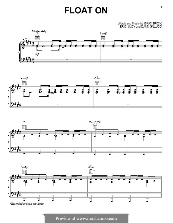 Float on (Modest Mouse): Для голоса и фортепиано (или гитары) by Dann Gallucci, Eric Judy, Isaac Brock