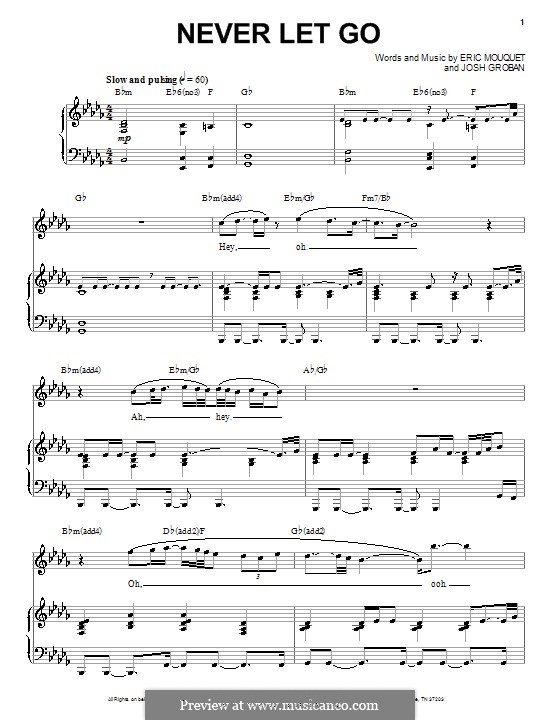 Never Let Go: Для голоса и фортепиано (или гитары) by Eric Mouquet