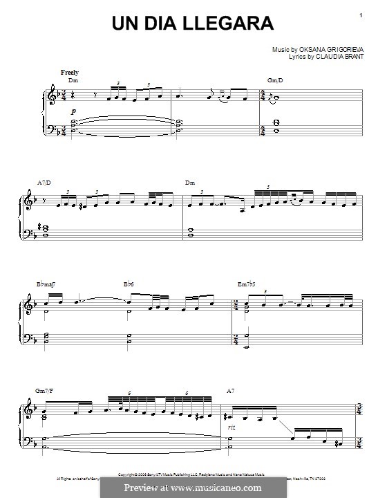 Un Dia Llegara (Josh Groban): Для голоса и фортепиано (или гитары) by Claudia Brant, Oksana Grigorieva