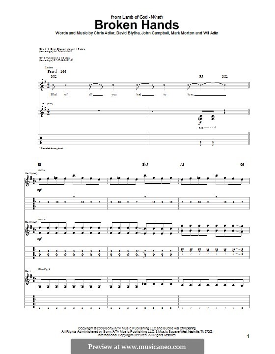 Broken Hands (Lamb of God): Для гитары с табулатурой by Chris Adler, David Blythe, John Campbell, Mark Morton, Will Adler