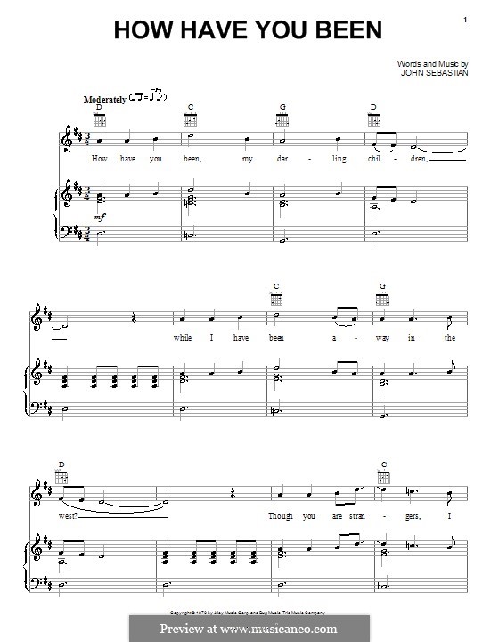 How Have You Been: Для голоса и фортепиано (или гитары) by John B. Sebastian