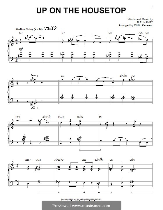 Up on the House Top: Для фортепиано (jazz version) by Benjamin Russel Hanby