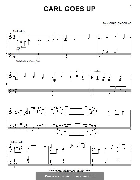 Carl Goes Up: Для фортепиано by Michael Giacchino