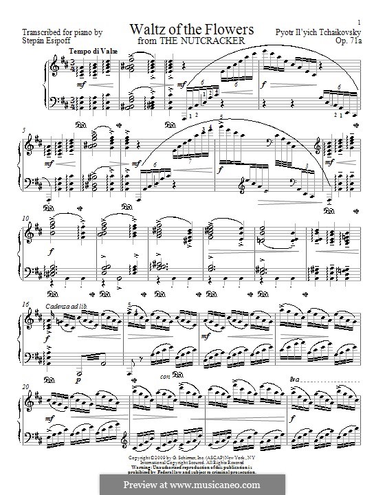 No.8 Вальс цветов: For piano by Esipoff by Петр Чайковский
