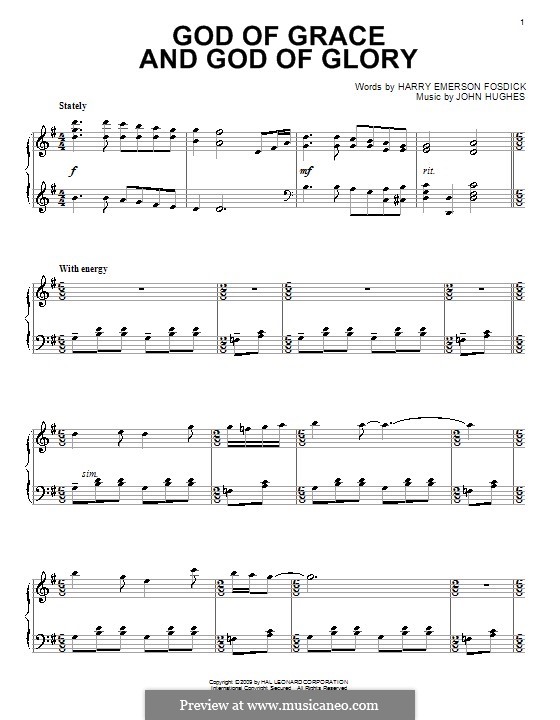 God of Grace and God of Glory: Для фортепиано by John Hughes