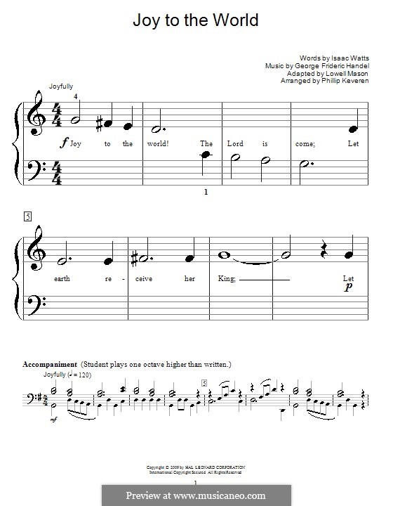 Piano version: Очень легкая версия by Георг Фридрих Гендель