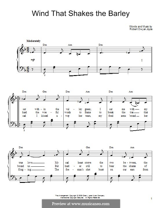 Wind That Shakes the Barley: Для начинающего пианиста by Robert Dwyer Joyce